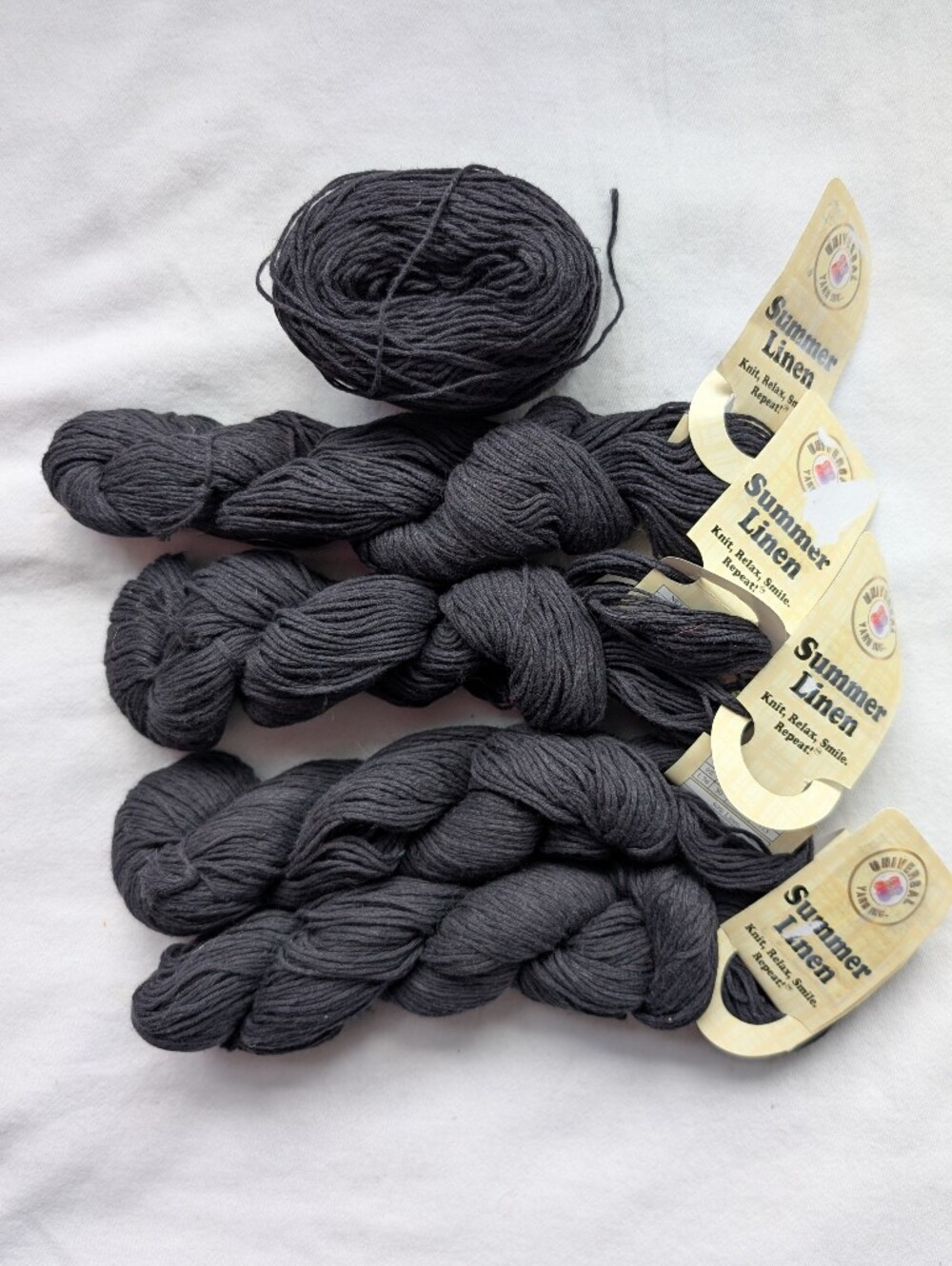 Universal Yarns Summer Linen Black Ink  Linen Cotton Yarn - 5 Skeins